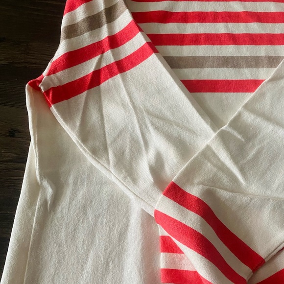 J. Crew Striped Sweatshirt Top: 3/4 Sleeve - Picture 2 of 3